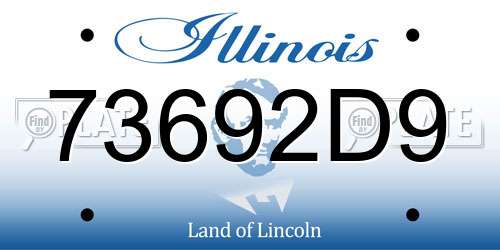 73692D9 Illinois License Plate