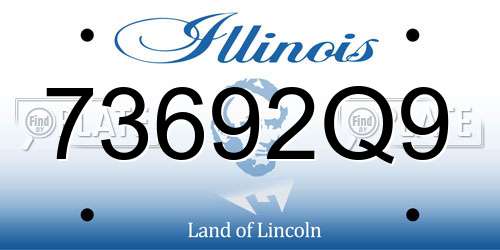 73692Q9 Illinois License Plate