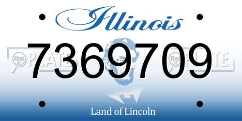 7369709 Illinois License Plate