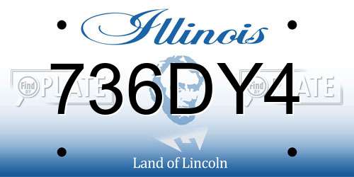 736DY4 Illinois License Plate
