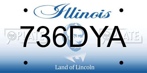 736DYA Illinois License Plate
