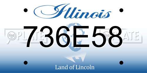 736E58 Illinois License Plate