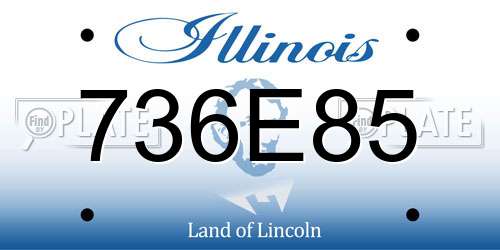 736E85 Illinois License Plate