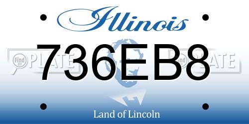 736EB8 Illinois License Plate