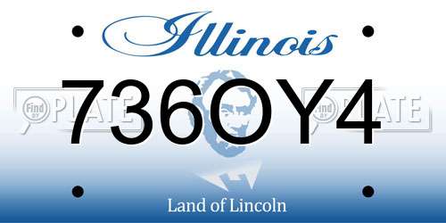 736OY4 Illinois License Plate