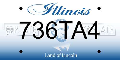736TA4 Illinois License Plate