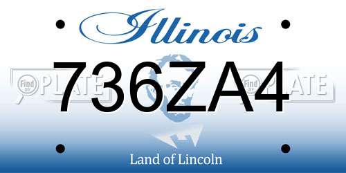 736ZA4 Illinois License Plate