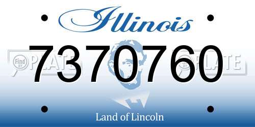 7370760 Illinois License Plate