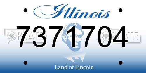 7371704 Illinois License Plate