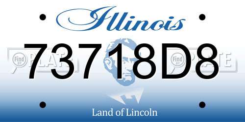 73718D8 Illinois License Plate