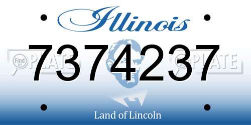 7374237 Illinois License Plate