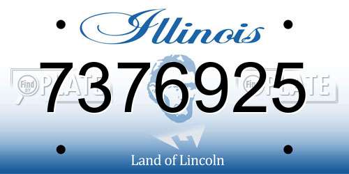 7376925 Illinois License Plate