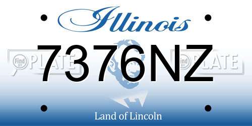7376NZ Illinois License Plate