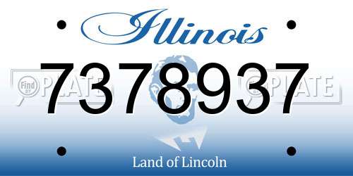 7378937 Illinois License Plate