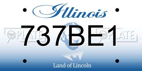737BE1 Illinois License Plate