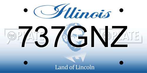737GNZ Illinois License Plate