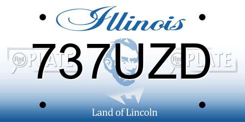 737UZD Illinois License Plate