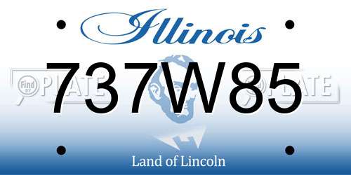 737W85 Illinois License Plate