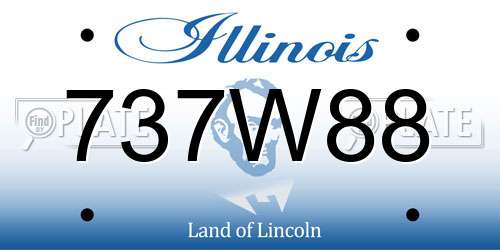 737W88 Illinois License Plate