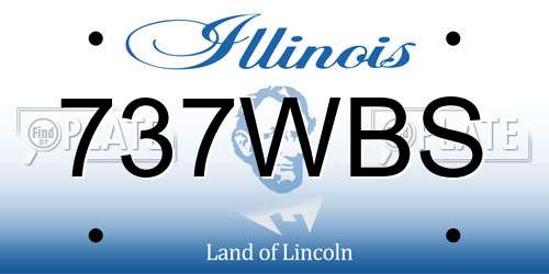737WBS Illinois License Plate