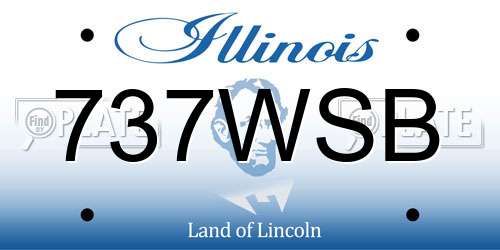 737WSB Illinois License Plate