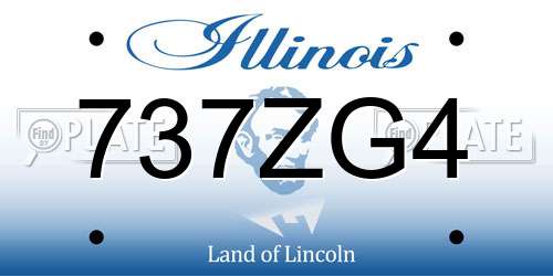 737ZG4 Illinois License Plate