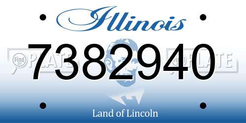 7382940 Illinois License Plate