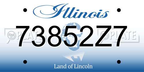 73852Z7 Illinois License Plate