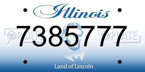 7385777 Illinois License Plate