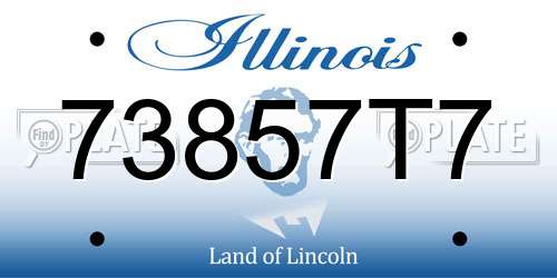 73857T7 Illinois License Plate