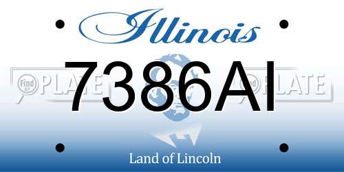 7386AI Illinois License Plate