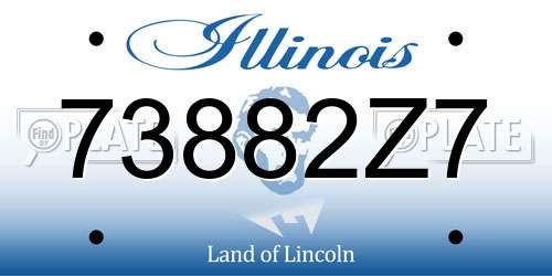 73882Z7 Illinois License Plate