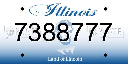 7388777 Illinois License Plate