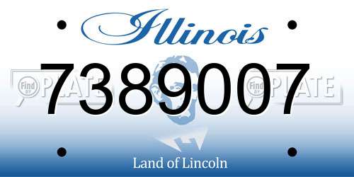 7389007 Illinois License Plate