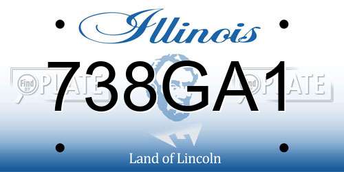 738GA1 Illinois License Plate