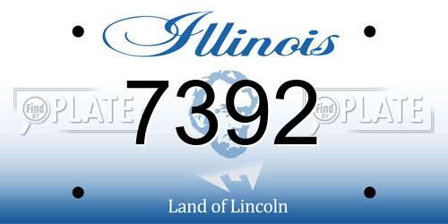 7392 Illinois License Plate