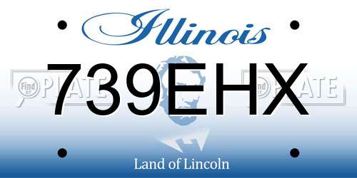 739EHX Illinois License Plate
