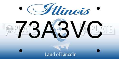 73A3VC Illinois License Plate