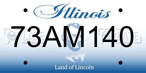 73AM140 Illinois License Plate