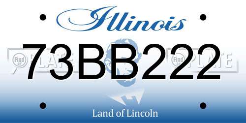 73BB222 Illinois License Plate