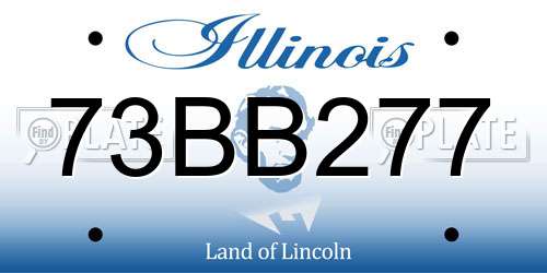 73BB277 Illinois License Plate
