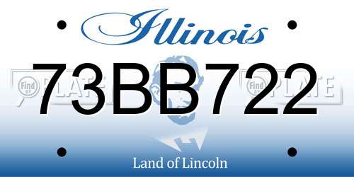 73BB722 Illinois License Plate