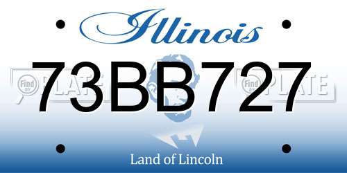 73BB727 Illinois License Plate