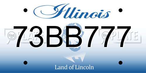 73BB777 Illinois License Plate
