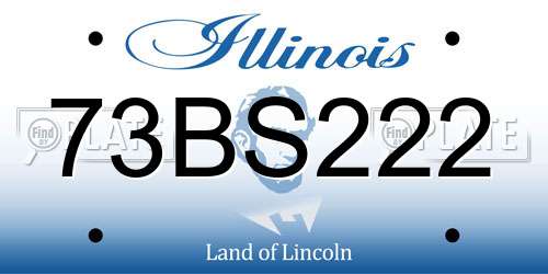 73BS222 Illinois License Plate