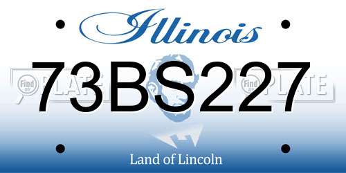 73BS227 Illinois License Plate