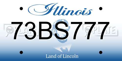 73BS777 Illinois License Plate