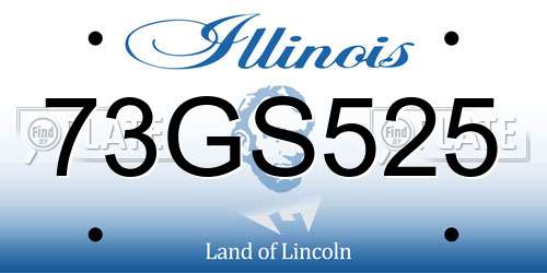 73GS525 Illinois License Plate