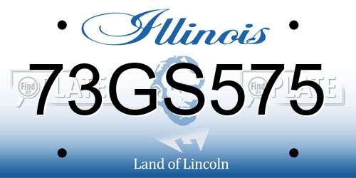 73GS575 Illinois License Plate