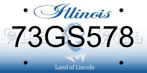 73GS578 Illinois License Plate